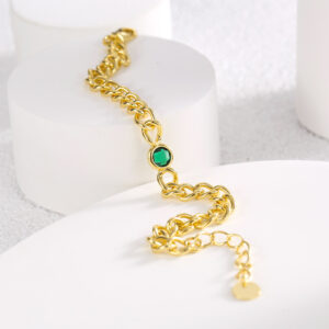 Solitary Green Stone Bracelet