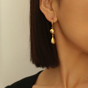 Pear-Round Drop Earrings
