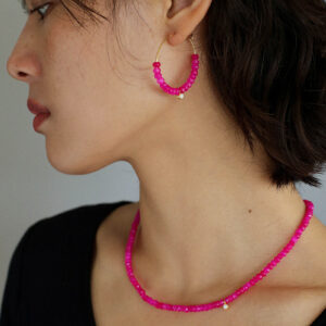 Barbie Pink Crystal Necklace Bracelet Earrings