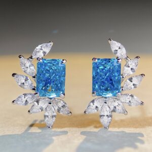Crushed Ice Cutting Barguette Earrings