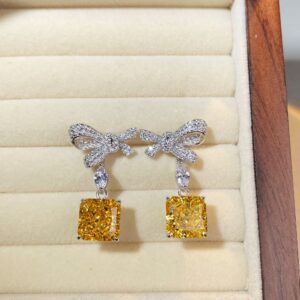 Two-way Bow Crushed Ice Cutting Earrings