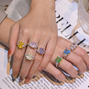 8x10 Crushed Ice Cutting Barguette Ring - Image 3