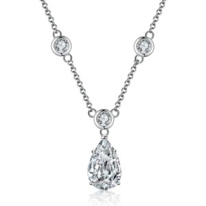 Crushed Ice Cutting Pear Necklace