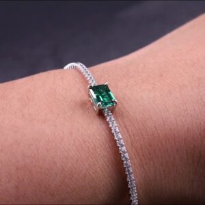 Lab Grown Emerald CVD Tennis Bracelet