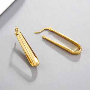 Metal wind U-shaped drop earrings