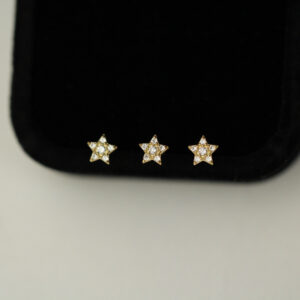 9K Pave Star Stud Earrings