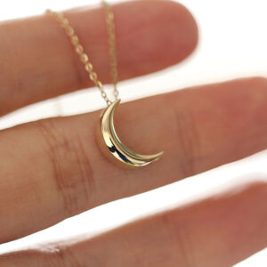 9K Shinning Moon Necklace