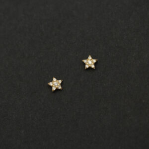 9K Pave Star Stud Earrings