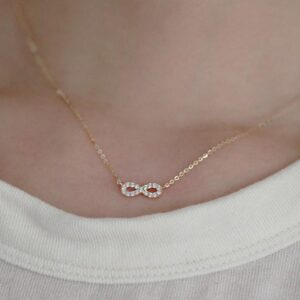 14K Pave Infinity Necklace