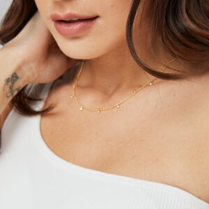 Solitary Bazel CZ Necklace