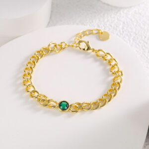 Solitary Green Stone Bracelet