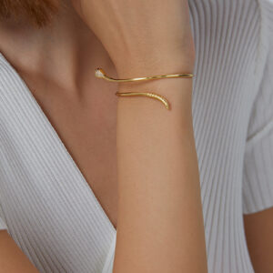 Snake Twirling Open Bangle
