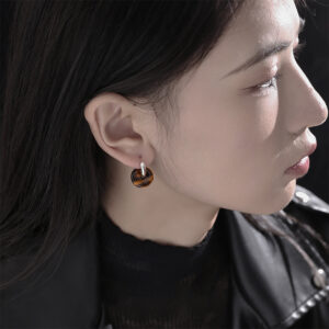 Tiger's Eye Stone natural stone pendant ear buckle
