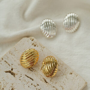Oval Metal Earrings