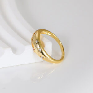 French star micro-set ring