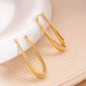 Metal wind U-shaped drop earrings