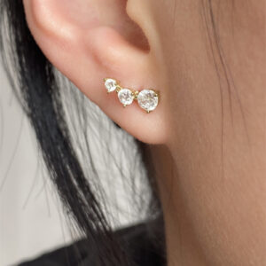 Three in Line Small Earrings