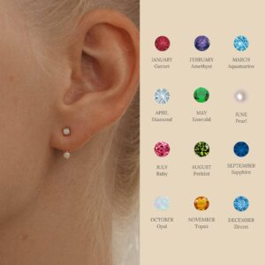 Birth Stone Jacket Earrings