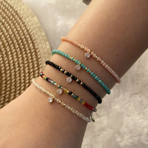 Drop Round Color Nature Stone Bracelet