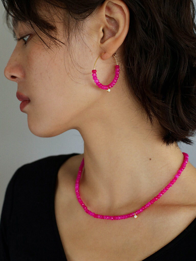 Barbie Pink Crystal Necklace Bracelet Earrings