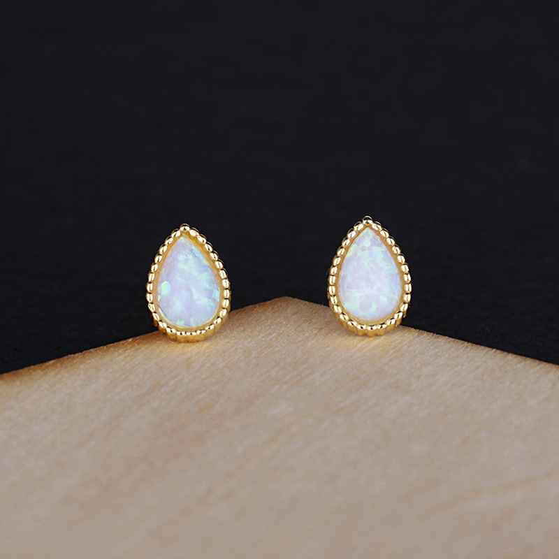 Pear Opal Studs