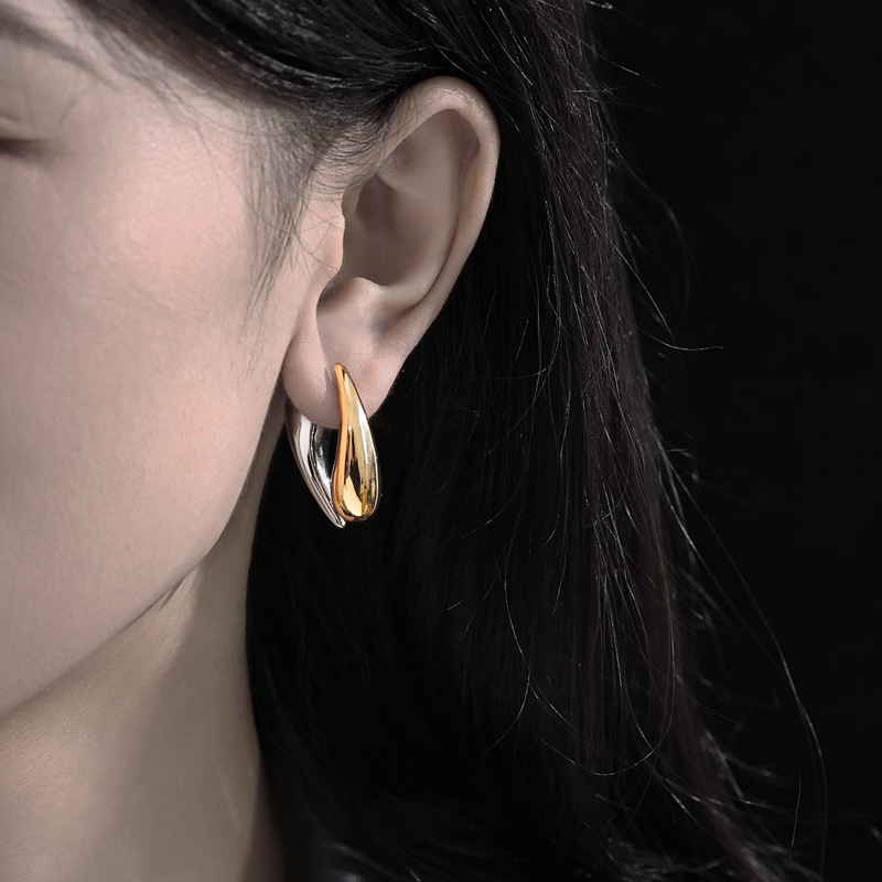 Two-tone Front-Back Earrings