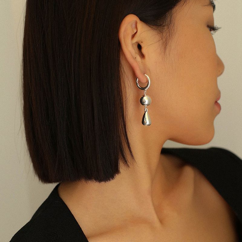 Pear-Round Drop Earrings